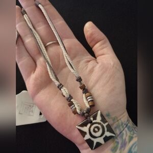 Handcrafted Tribal Pendant Necklace NWT